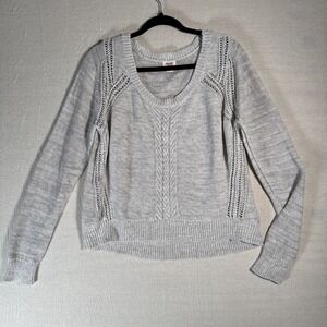 Mossimo Linen Crop‎ Sweater Gray Women